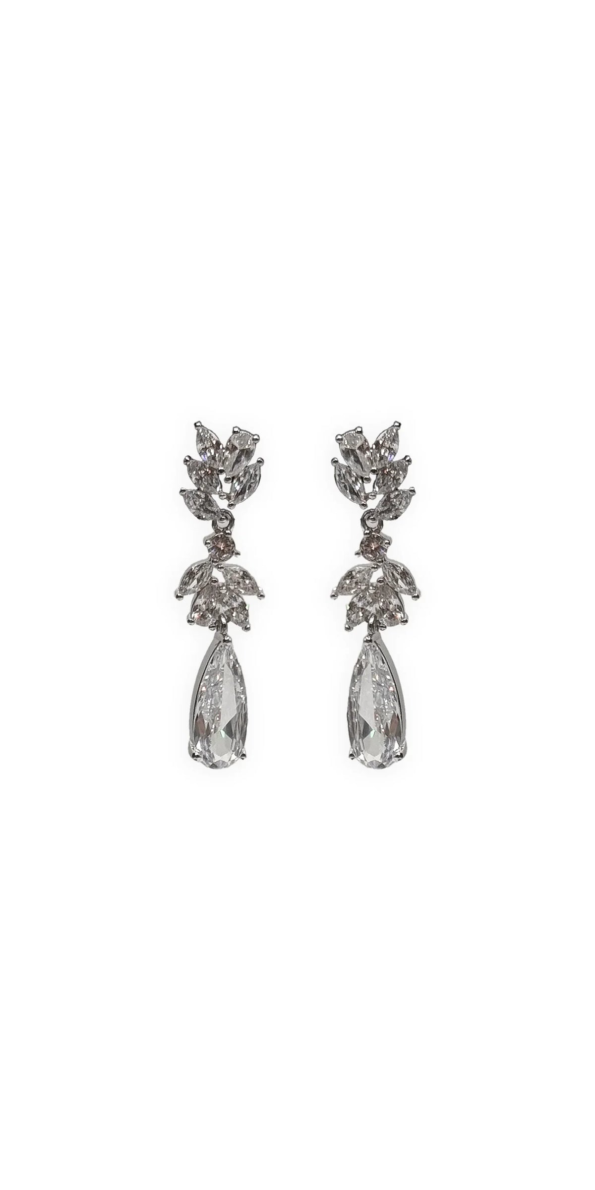 Small Tiered Cluster Teardrop Earrings