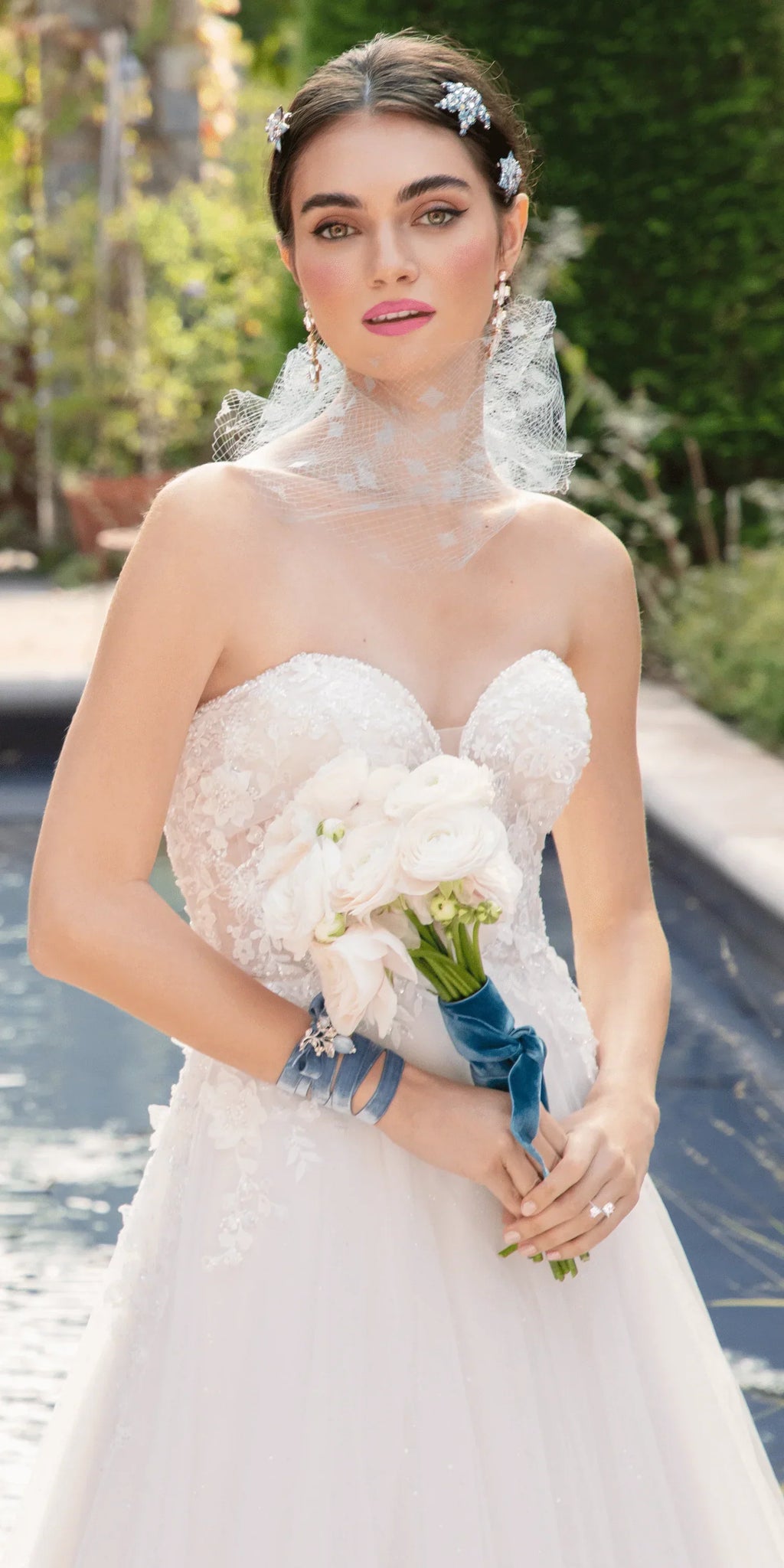Tulle A Line Dress with 3D Embellished Appliques