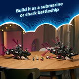 LEGO DREAMZzz Nightmare Shark Submarine Building Toy for Kids Pretend Play Set Figures for Boys Girls Ages 9 Rebuild as a Battleship or Submarine Toy Gift Idea for Birthdays 71500