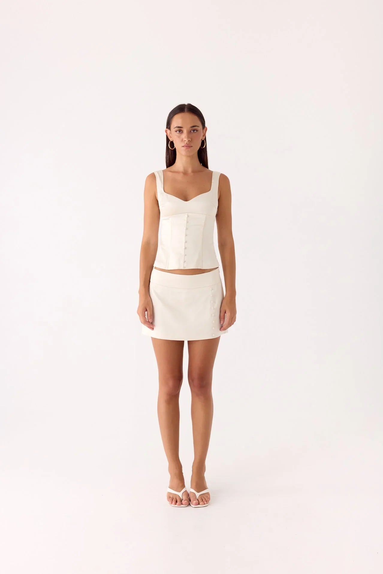 Posy Satin Top Ivory