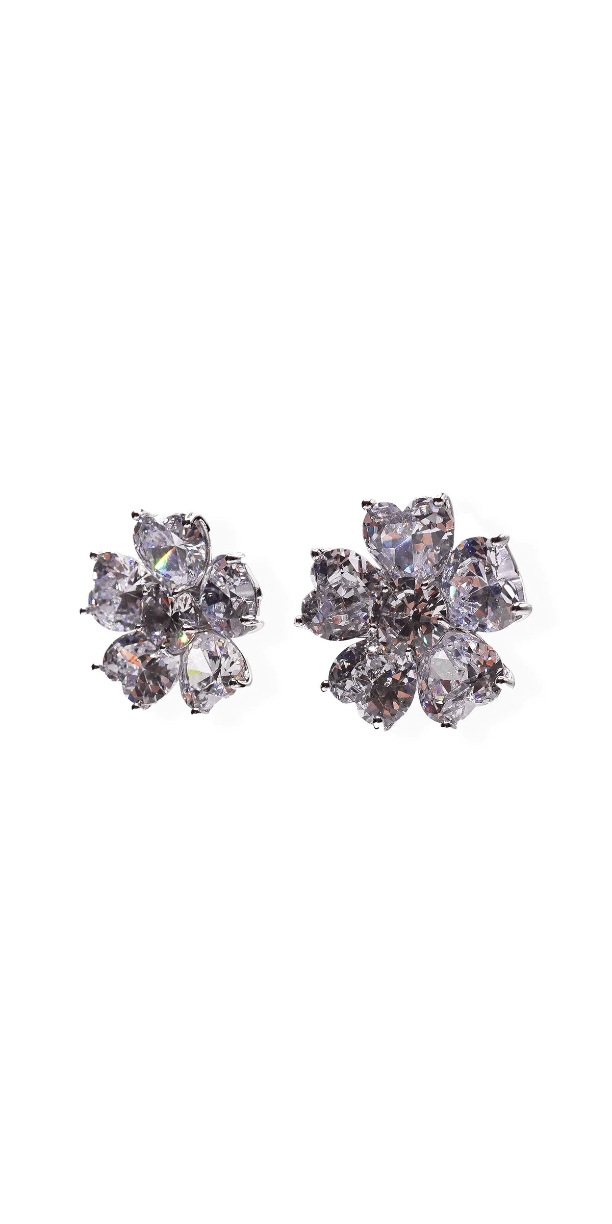 Heart Stone Floral Earrings