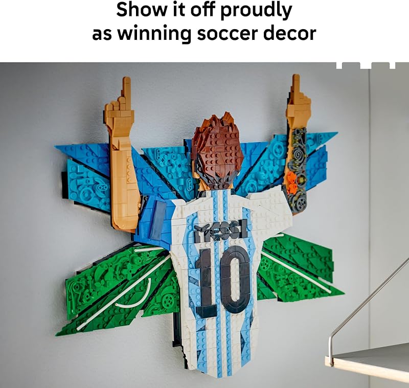 LEGO Editions Lionel Messi Celebration Building Set for Boys Girls Ages 14 Collectible Soccer Gift for Fans Kids Bedroom or Shelf Decor 43018