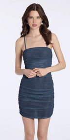 Ruched Bodycon Dress with Adjustable Spaghetti Straps