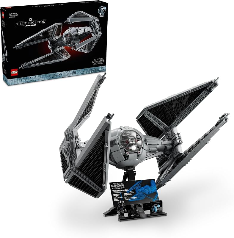 LEGO Star Wars Ultimate Collector Series TIE Interceptor Model Building Set Star Wars Collectible with TIE Pilot Minifigure Creative Build and Display Starfighter Set for Adults and UCS Fans 75382