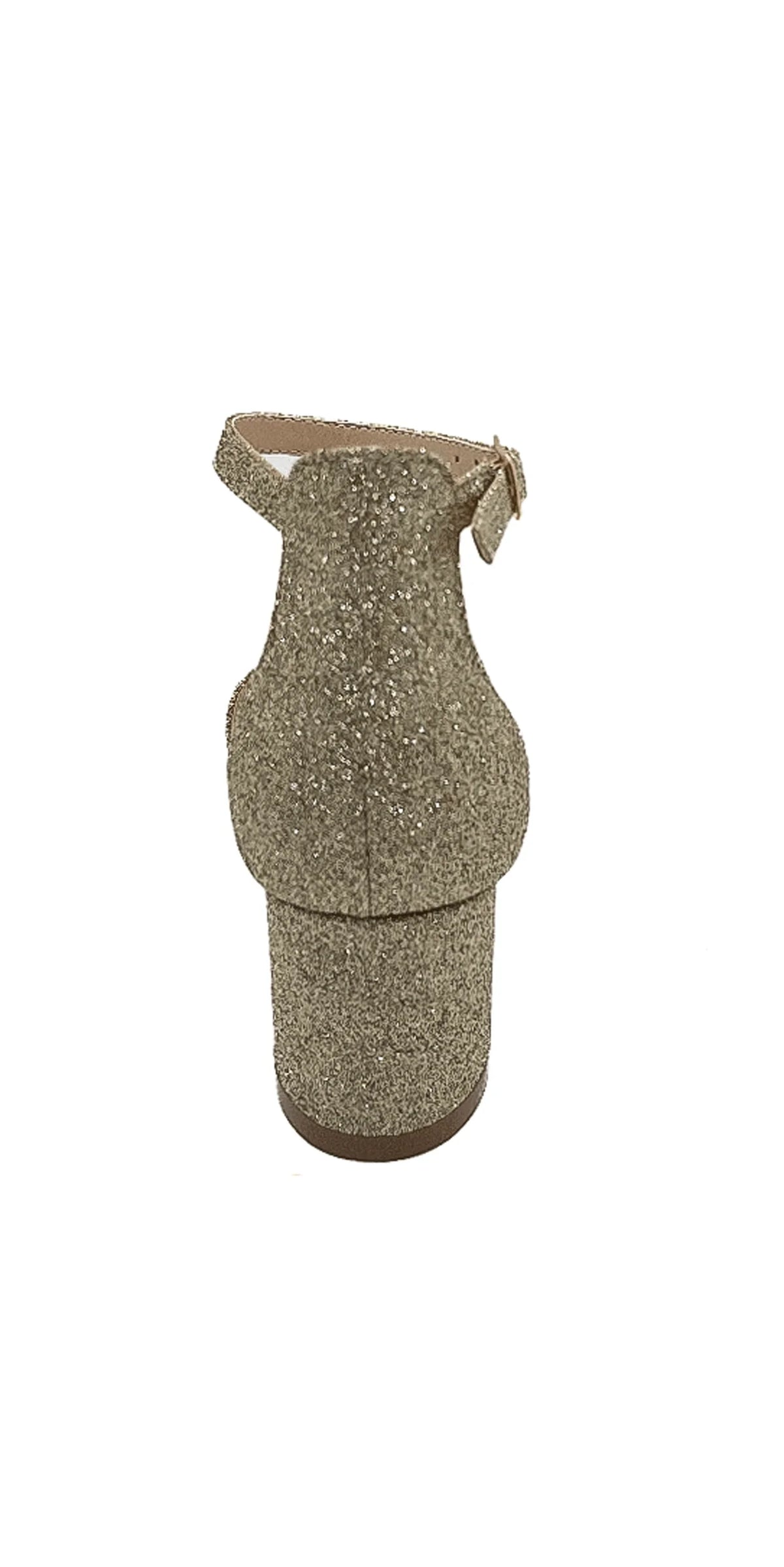 Low Heel Glitter Ankle Strap Sandal