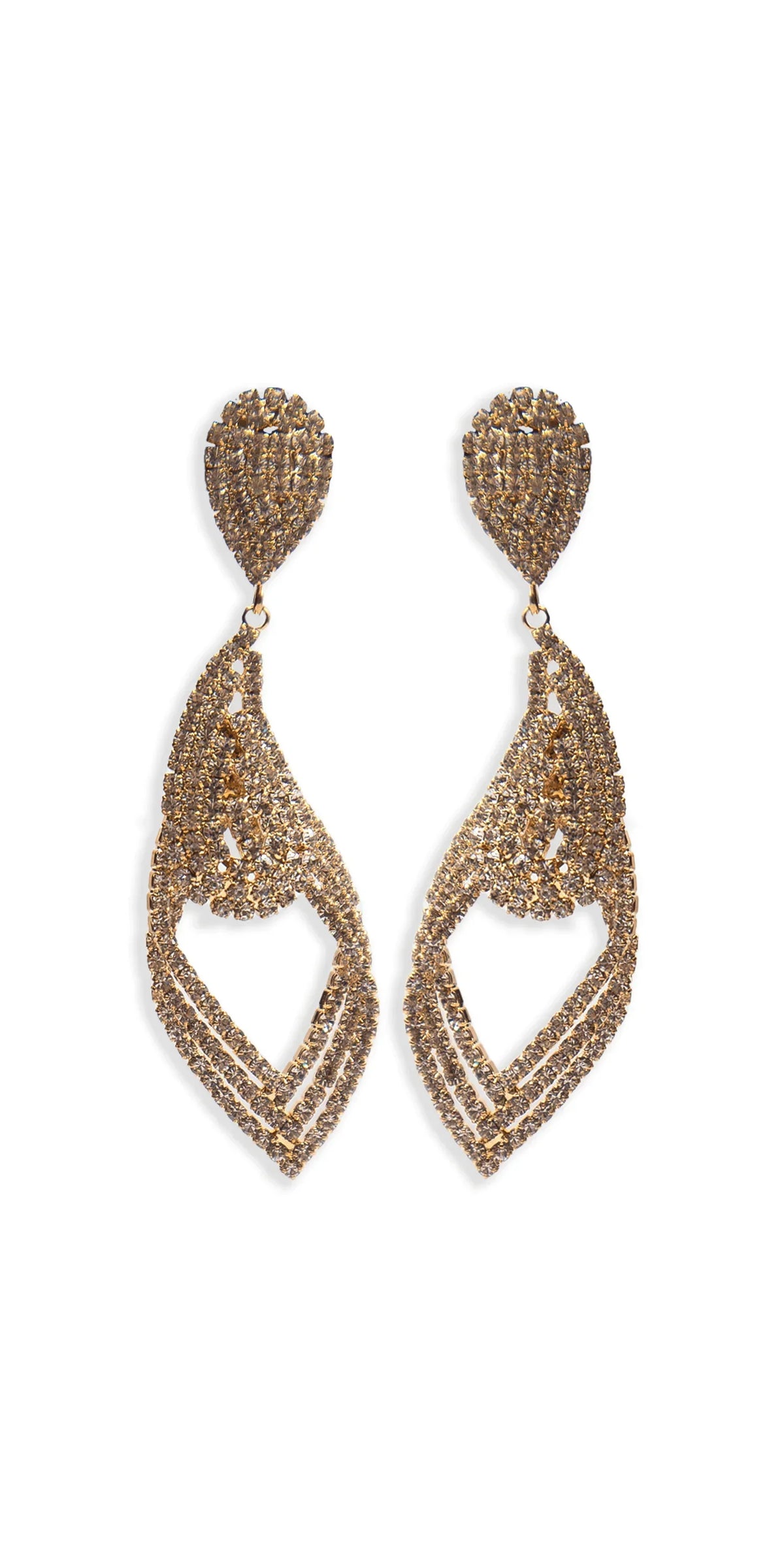 Rhinestone Filigree Teardrop Earrings