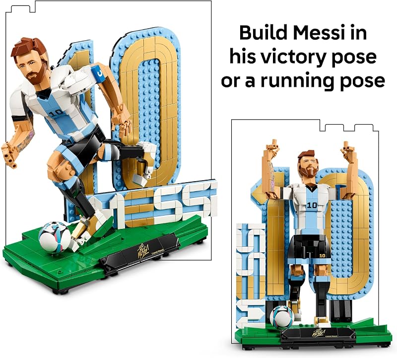 LEGO Editions Lionel Messi Soccer Legend Building Set for Boys Girls Ages 12 Collectible Soccer Gift with Plaque Kids Bedroom or Shelf Decor 43015