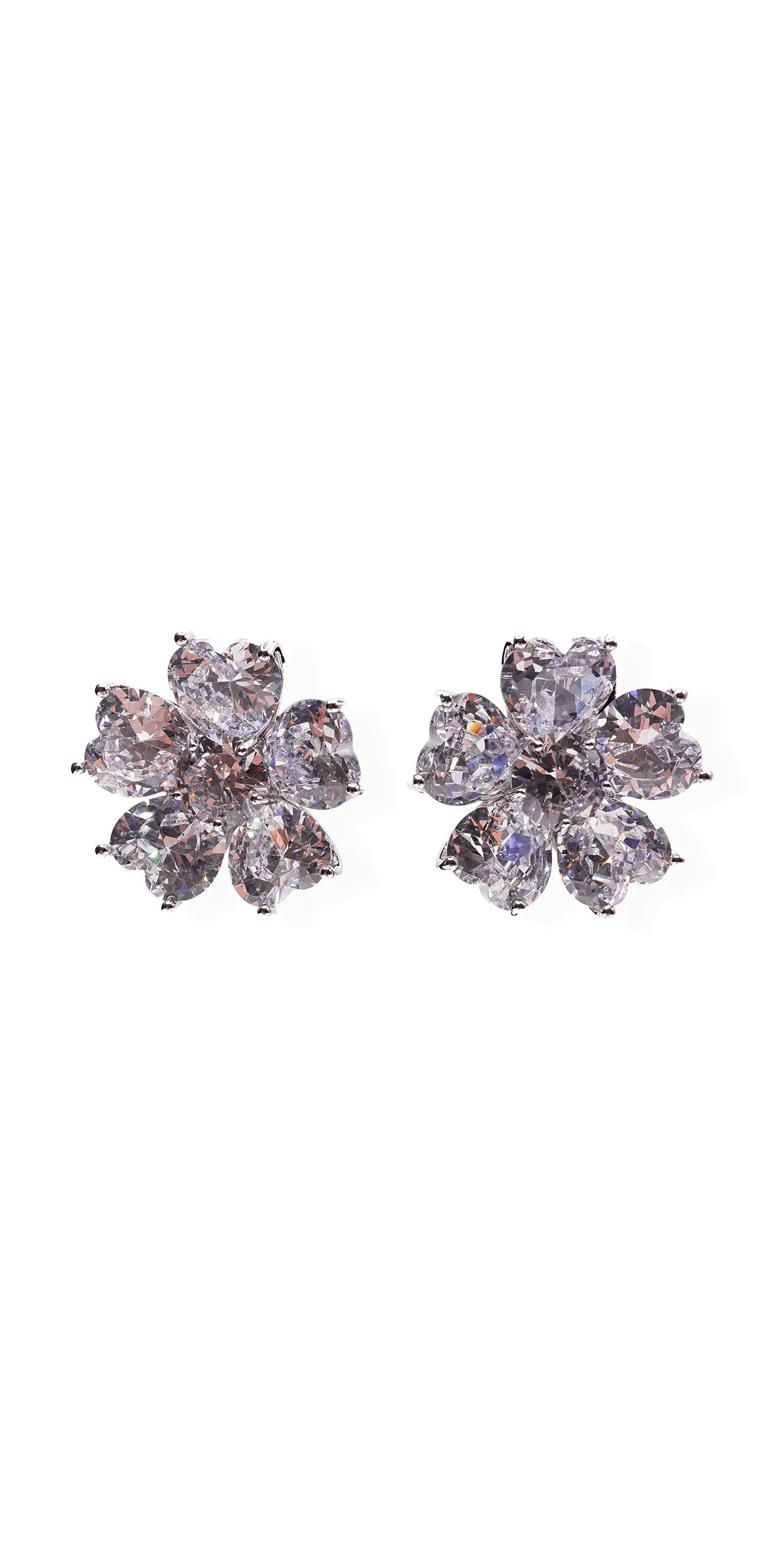 Heart Stone Floral Earrings