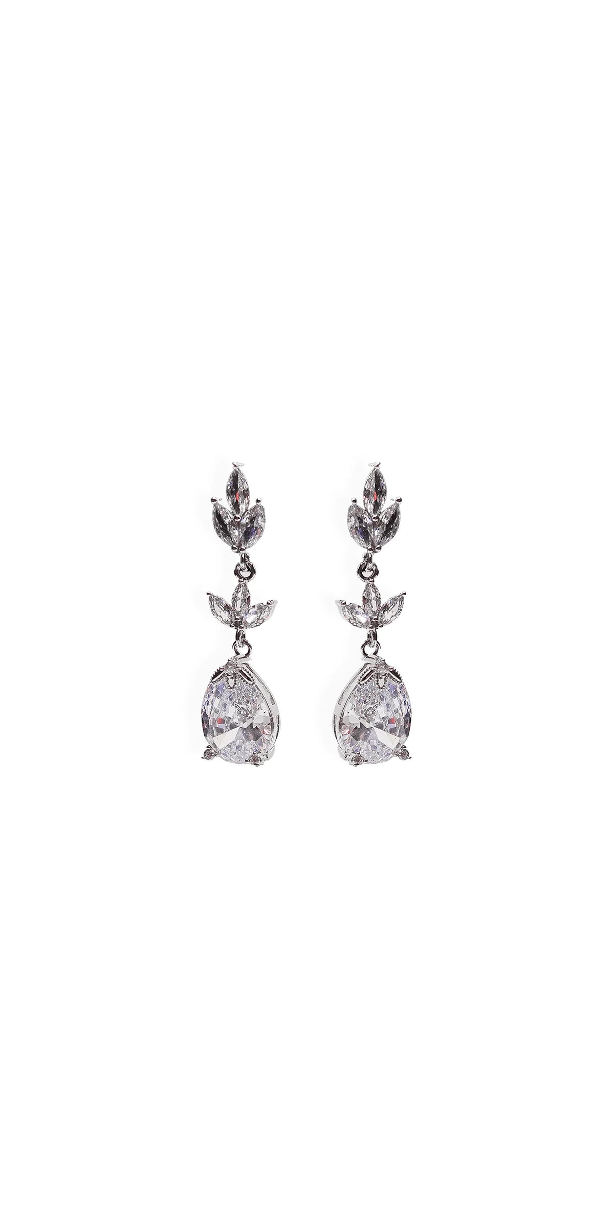 Mini Triple Leaf Teardrop Earrings