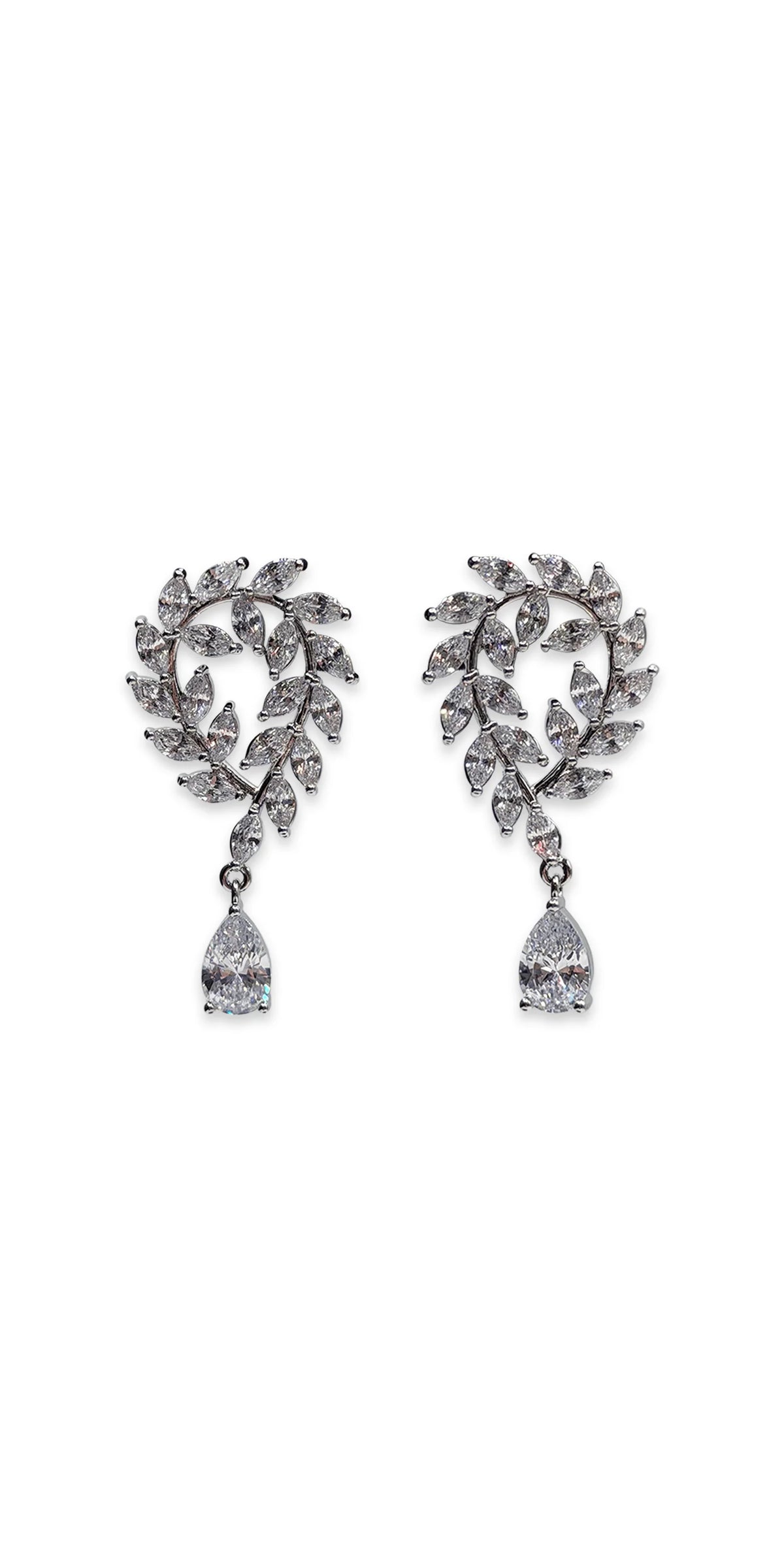 Laurel Wreath Rhinestone Earrings