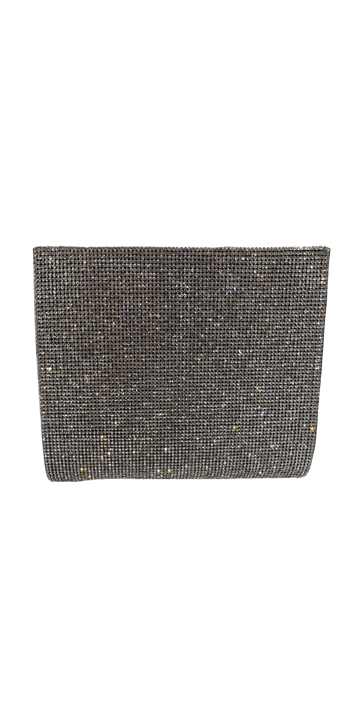 Snap Top Satin Rhinestone Handbag