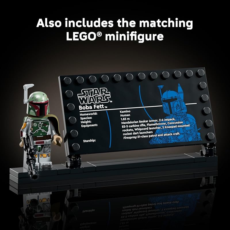 LEGO Star Wars Boba Fett 75455 Collectible Building Sets for Adults Ages 18 Movie Display for Bedroom or Book Shelf 1544 pieces Gift for Fans
