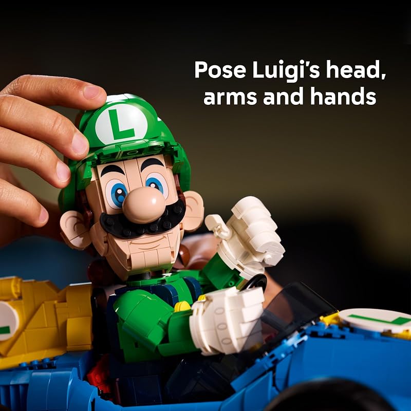 LEGO Mario Kart Luigi Mach 8 Building Set for Adults Ages 18 Nintendo Collectible for Fans Gift for Men Women Bedroom or Bookshelf Decor 72050