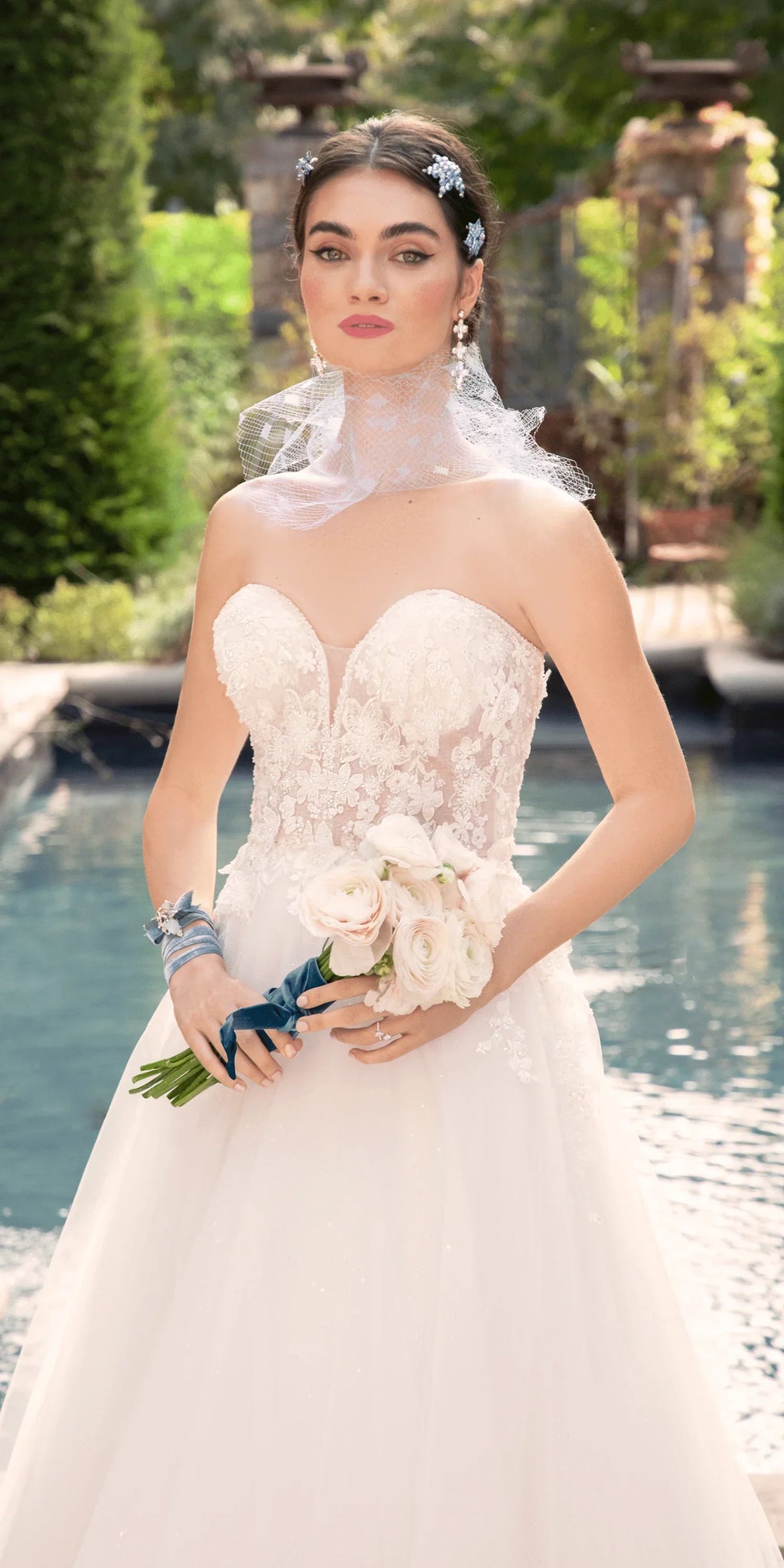 Tulle A Line Dress with 3D Embellished Appliques