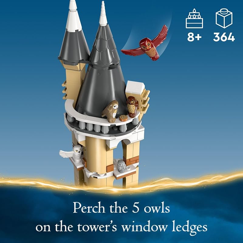 LEGO Harry Potter Hogwarts Castle Owlery Toy Wizarding World Fantasy Toy for Girls and Boys Harry Potter Castle Playset with 3 Characters Birthday Gift Idea for Kids Ages 8 and Up 76430