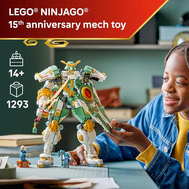 LEGO NINJAGO Lloyd's Titan Mech 15th Anniversary Building Toy - Collectible Mech Set for Boys & Girls. Ages 14+ - Display as Bedroom Decor - Gift for Birthdays - 71860