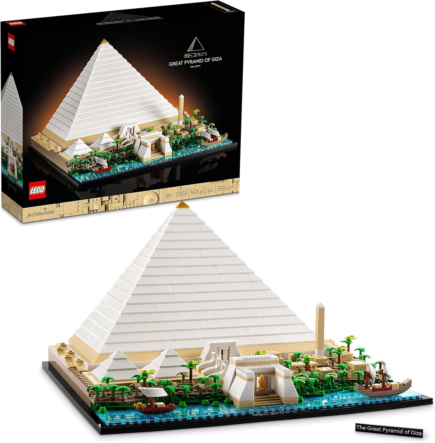 LEGO Architecture Great Pyramid of Giza Set 21058. Home Décor Model Building Kit. Creative DIY Activity. Famous Landmarks Collection