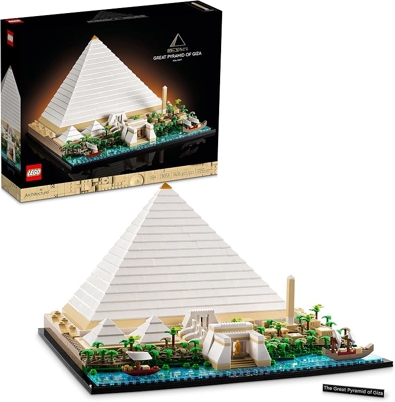 LEGO Architecture Great Pyramid of Giza Set 21058. Home Décor Model Building Kit. Creative DIY Activity. Famous Landmarks Collection