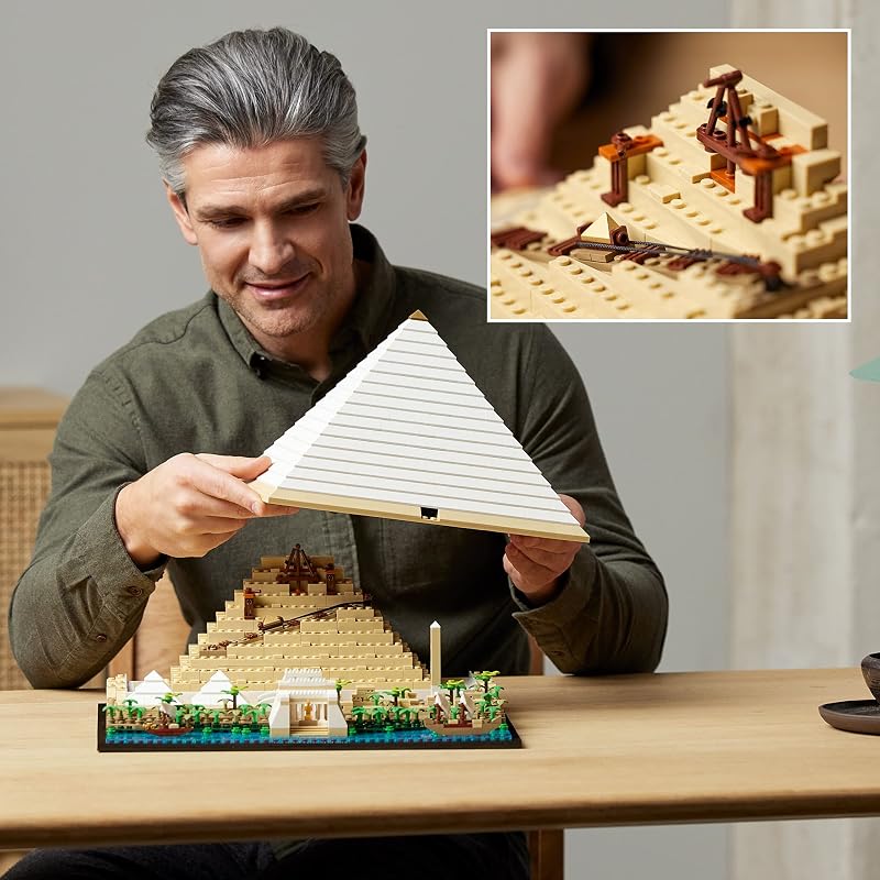 LEGO Architecture Great Pyramid of Giza Set 21058. Home Décor Model Building Kit. Creative DIY Activity. Famous Landmarks Collection
