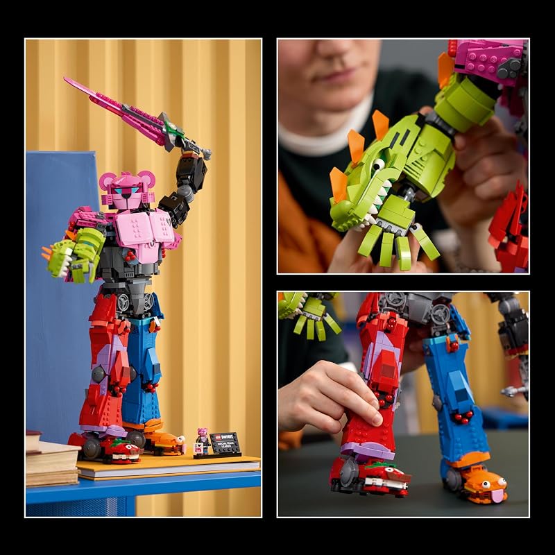 LEGO Fortnite Mecha Team Leader - Collectible Building Set for Adults - Gaming Room Décor - DIY Kit for Fortnite Fans - Includes Mecha Team Leader Minifigure - Great Video Game Gift - 77078