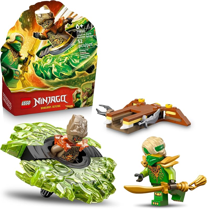 LEGO NINJAGO Loyd vs. Earth Monster Spinner Juguete de construcción para niños y niñas. figuras de juguete ninja y juego para niños a partir de 6 años - Incluye 2 minifiguras para juego de simulación - Idea de regalo para cumpleaños - 71850