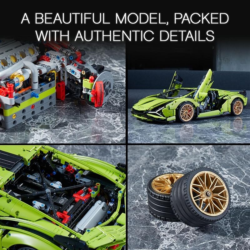 LEGO Technic Lamborghini Sián FKP 37 Building Sets for Adults - Detailed Lamborghini Model Car Kit for Men & Women. Ages 18+ Years - Display in Room as Decor - 42115