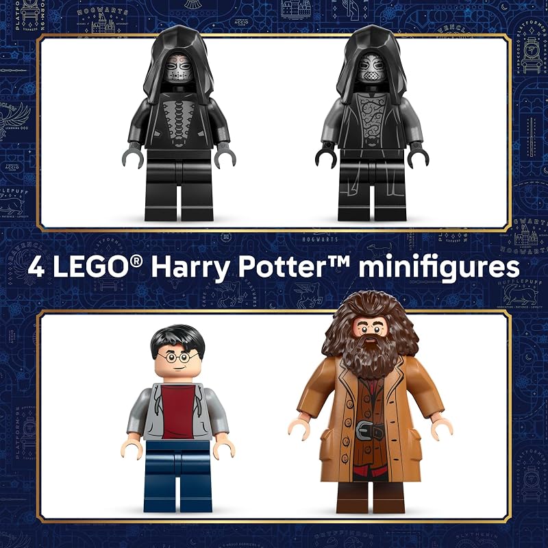 LEGO Harry Potter Hagrid & Harry's Privet Drive Escape Building Toy for Boys & Girls - Pretend Play Set for Kids. Ages 8+ - W/Mini Hagrid's Motorcycle & 4 Minifigures - Gift for Birthdays - 76459