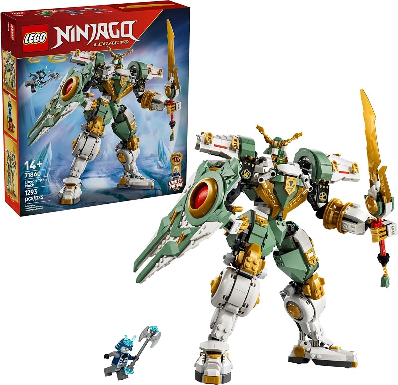 LEGO NINJAGO Lloyd's Titan Mech 15th Anniversary Building Toy - Collectible Mech Set for Boys & Girls. Ages 14+ - Display as Bedroom Decor - Gift for Birthdays - 71860
