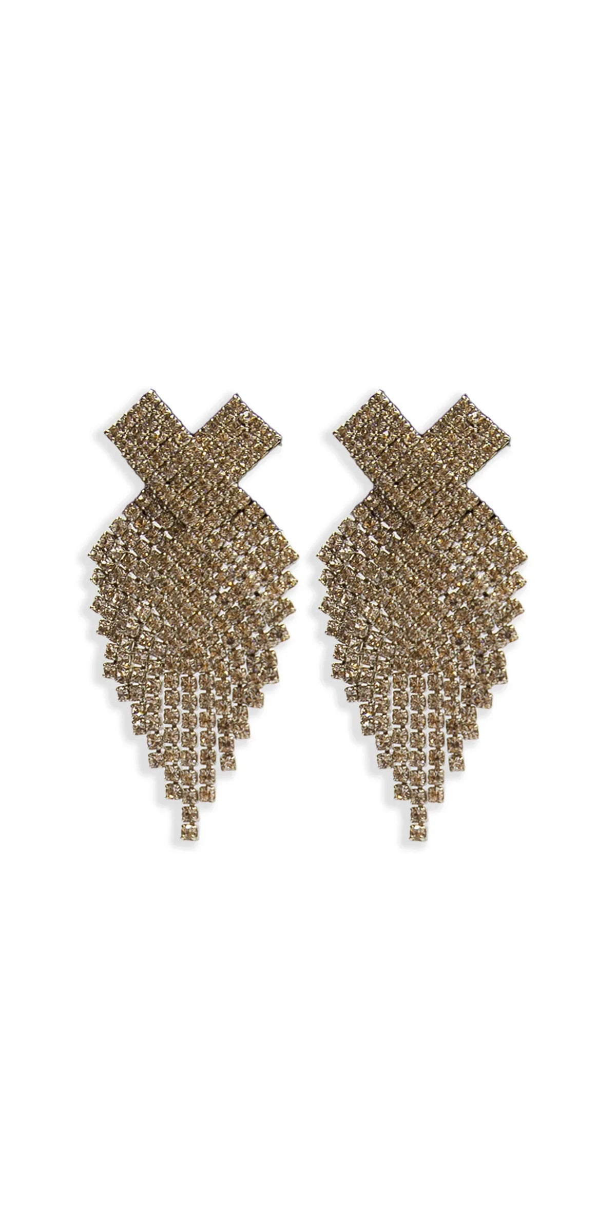 X Rhinestone Graduated Earrings