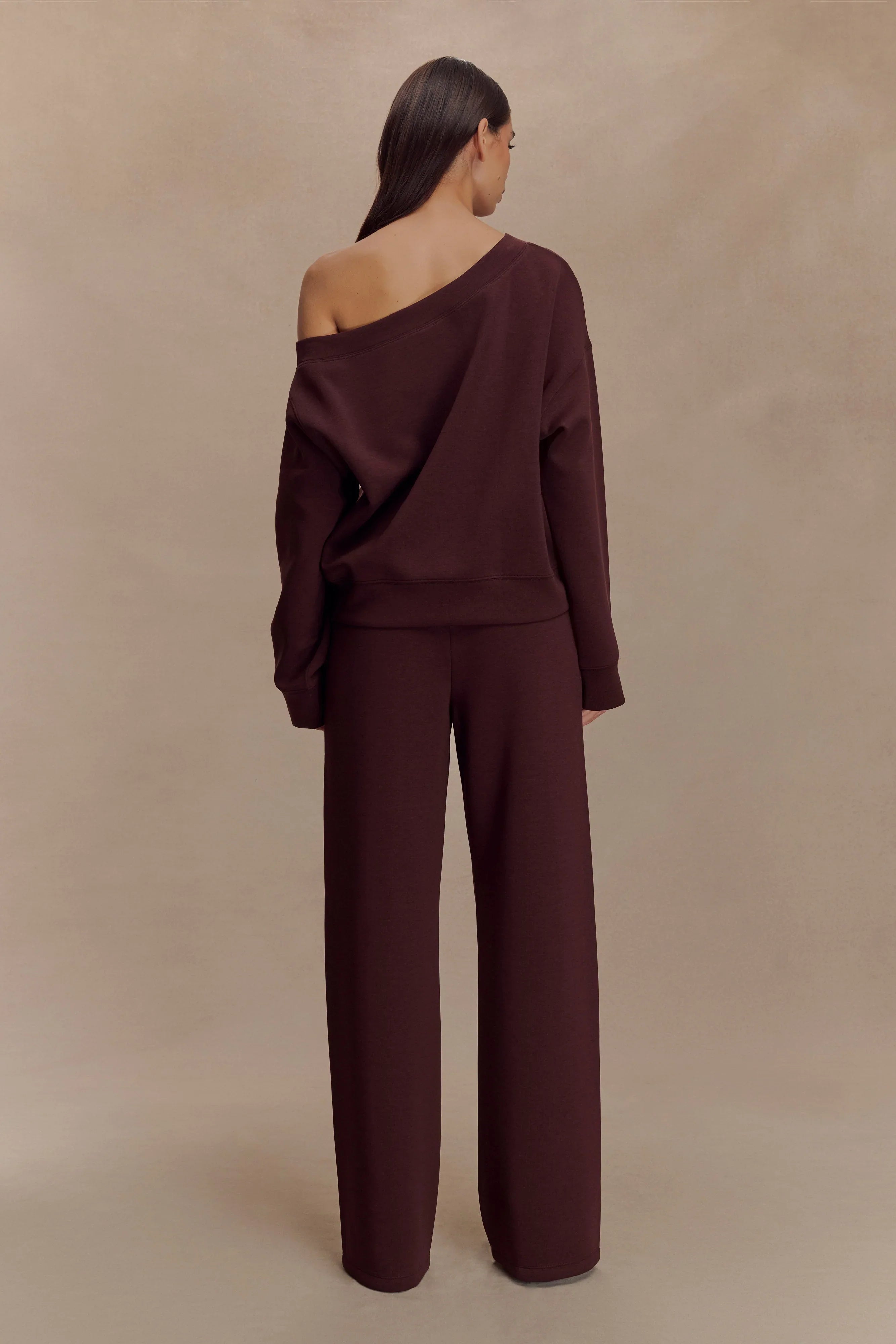 Aiden Slouchy Crew Jumper Chocolate