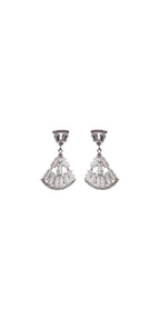 Baguette Cubic Zirconia Fan Earrings