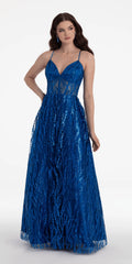 Sweetheart Glitter Mesh Illusion Corset Ballgown