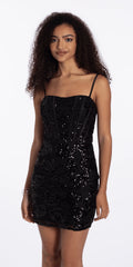 Rose Sequin Corset Lace Up Back Bodycon Dress