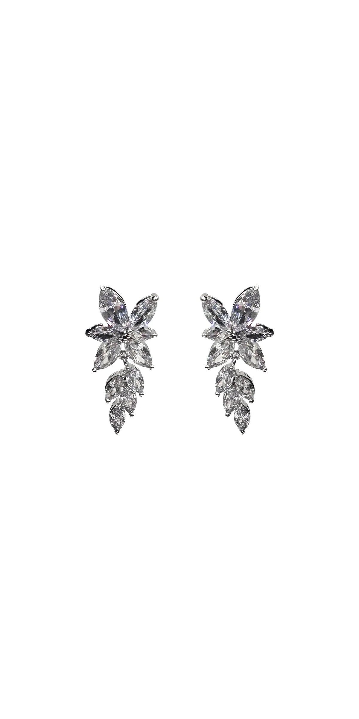 Cluster Stone Drop Cubic Zirconia Earrings
