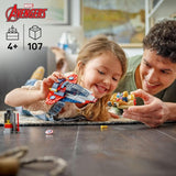 LEGO Marvel Captain America vs Thanos Building Toy Pretend Play Set for Boys Girls Ages 4 Kids Building Blocks W 2 Super Hero Toy Minifigures Gift Idea for Birthdays 76319