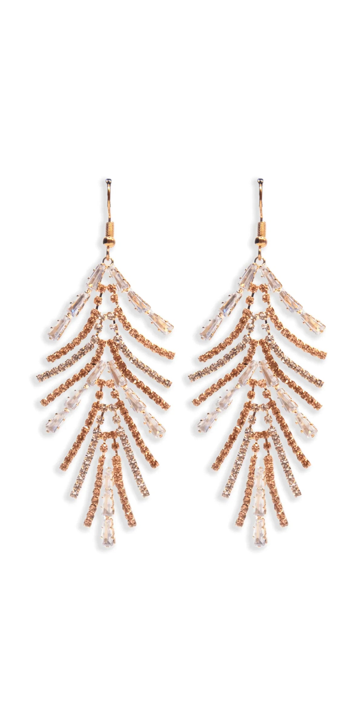 Grand Fan Cubic Zirconia Drop Earrings