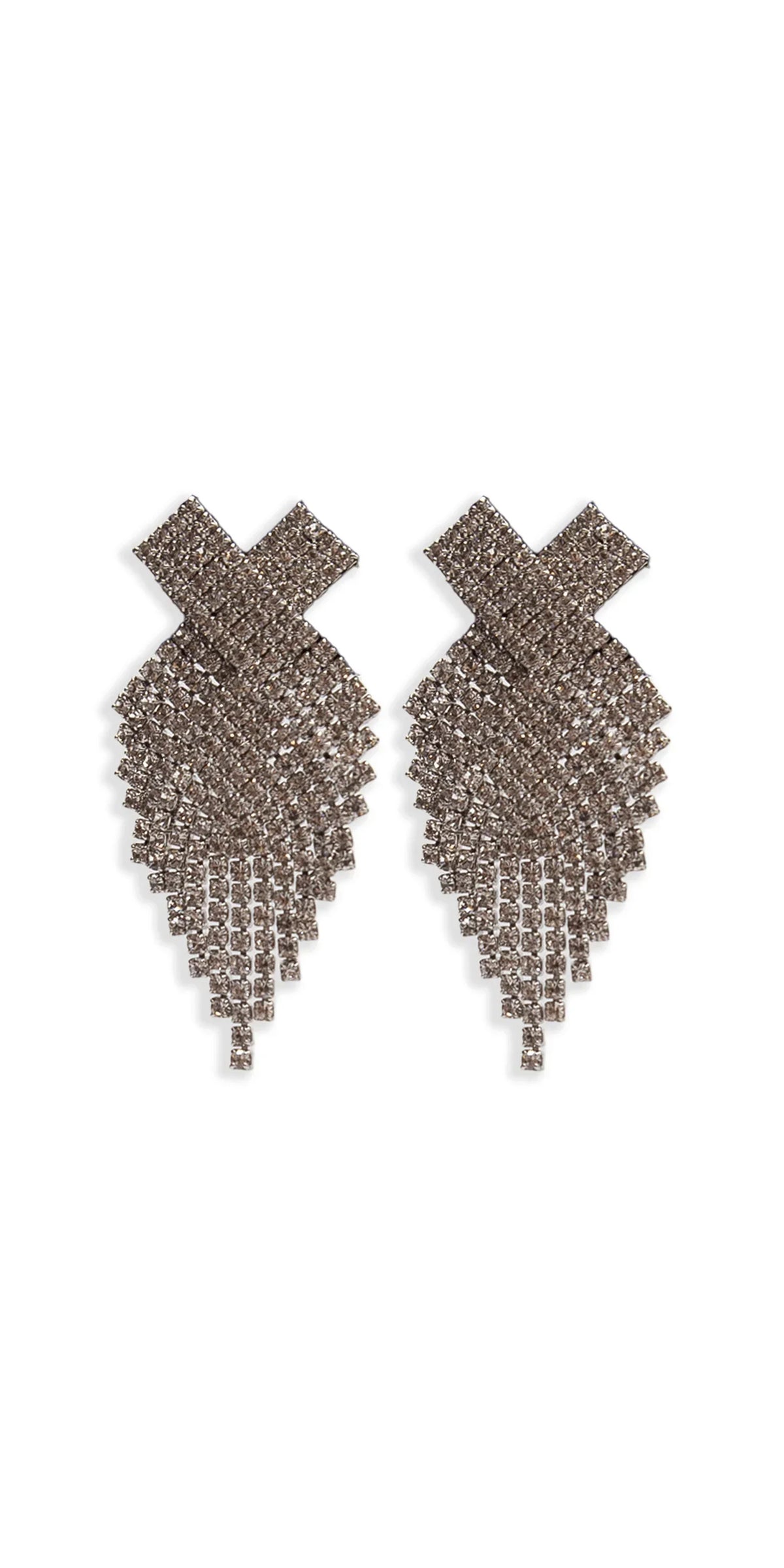 X Rhinestone Graduated Earrings