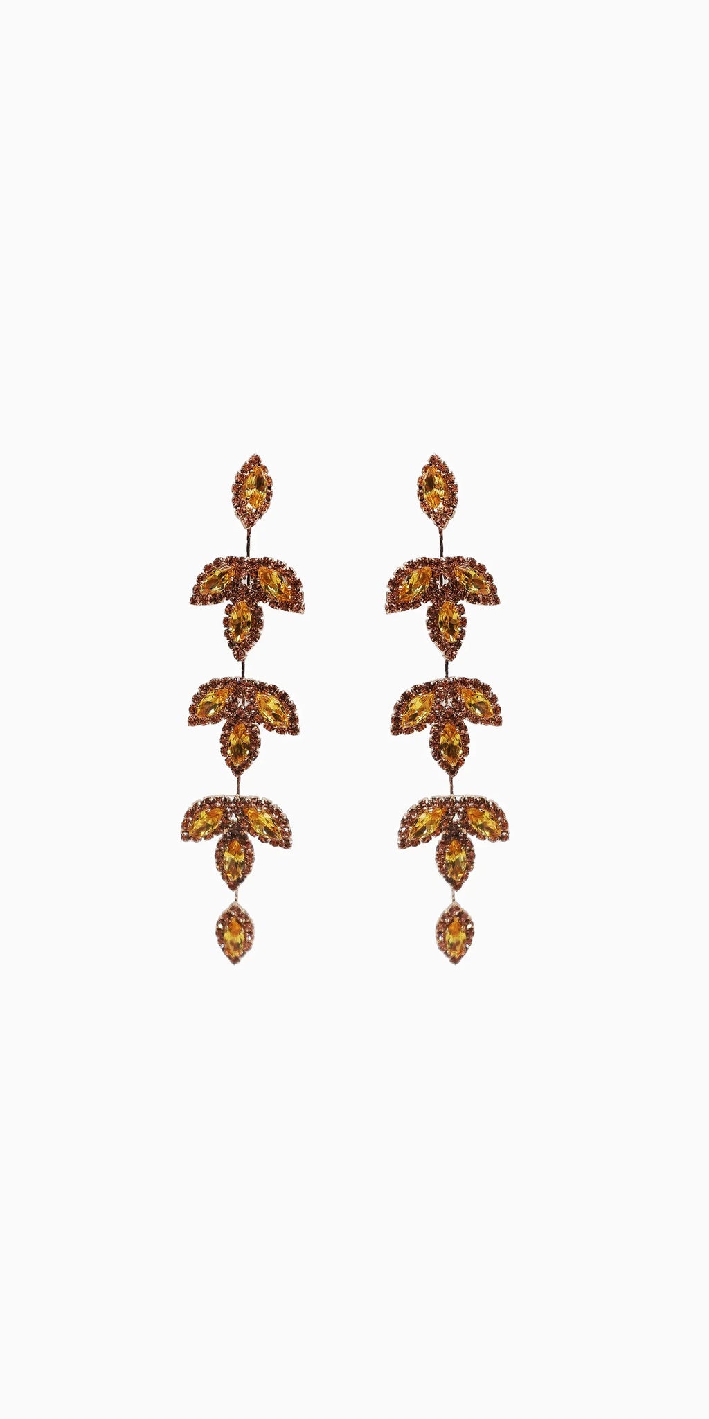 Triple Leaf Linear Drop Earrings