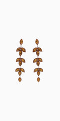 Triple Leaf Linear Drop Earrings
