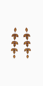 Triple Leaf Linear Drop Earrings