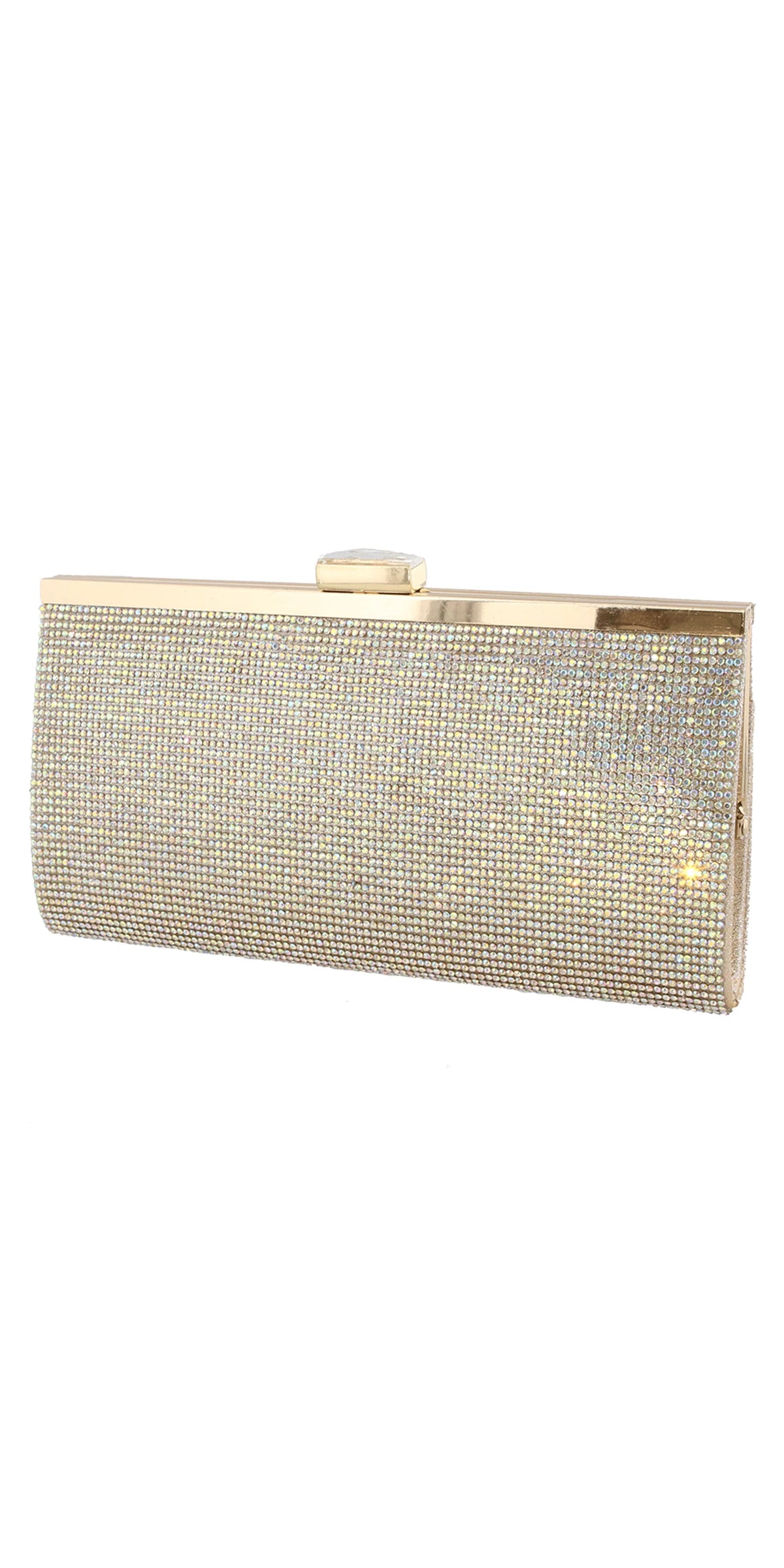 Micro Rhinestone Glitter Handbag with Top Closure