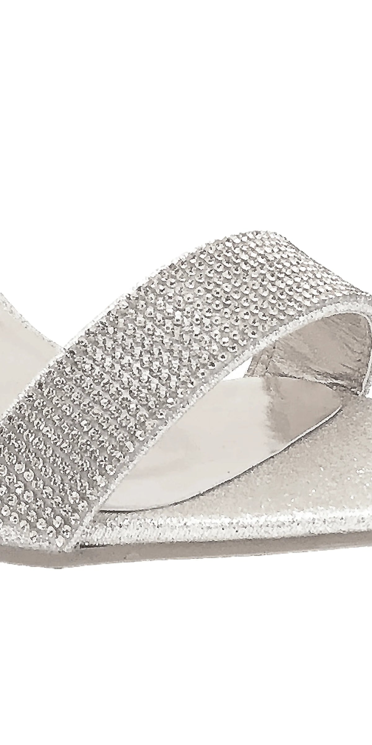 Caroi Rhinestone Mid Heel Zip Back Ankle Strap Sandal