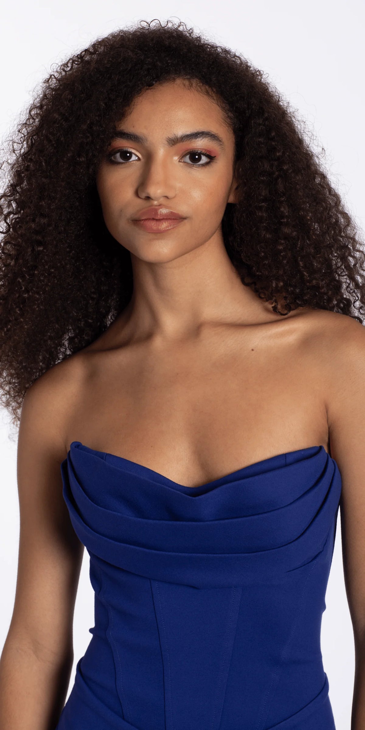 Strapless Scuba Drape Corset Bodycon Dress