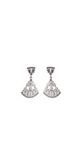Baguette Cubic Zirconia Fan Earrings