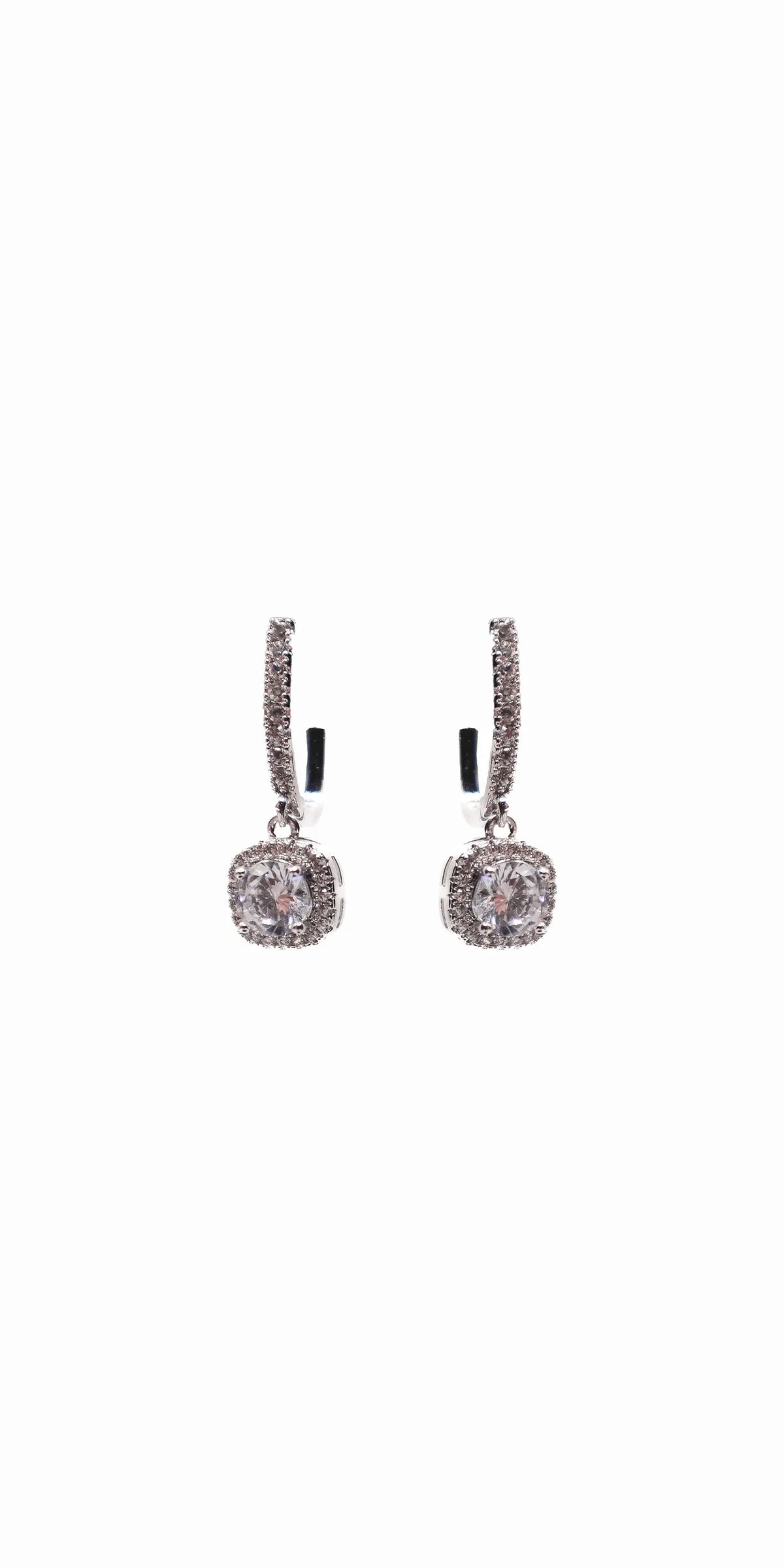 Leverback Cushion Stone Earrings