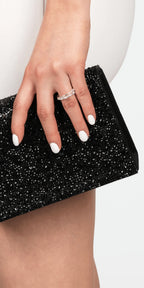 Lame Full Flap Rhinestone Handbag