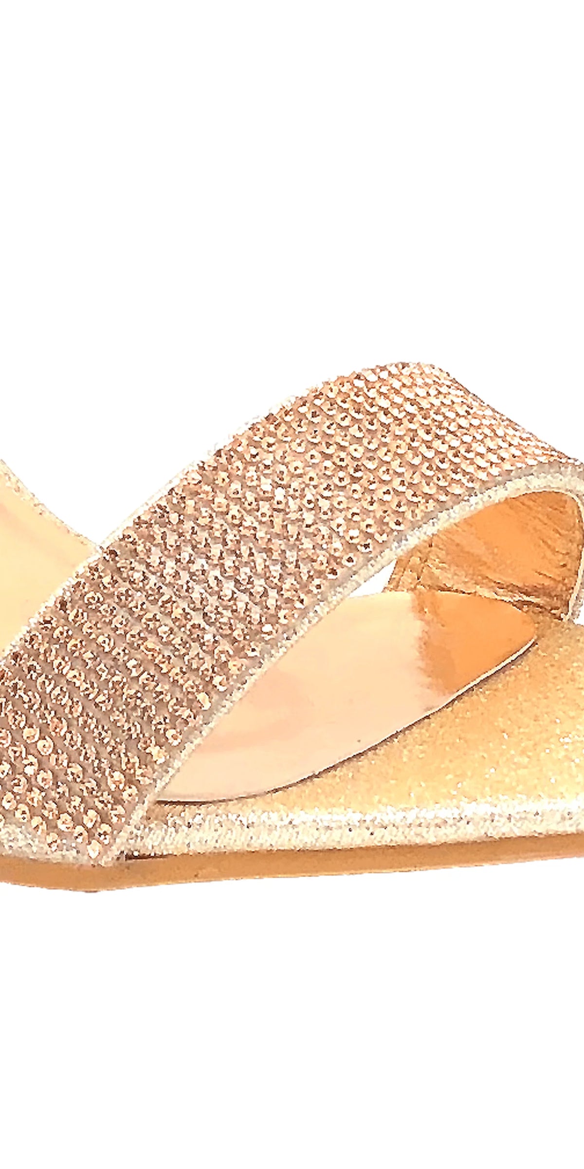 Caroi Rhinestone Mid Heel Zip Back Ankle Strap Sandal