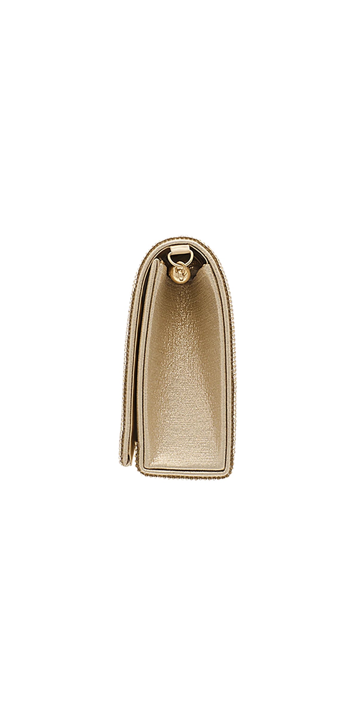 Rhinestone Full Flap Satin Handbag with Detachable Strap