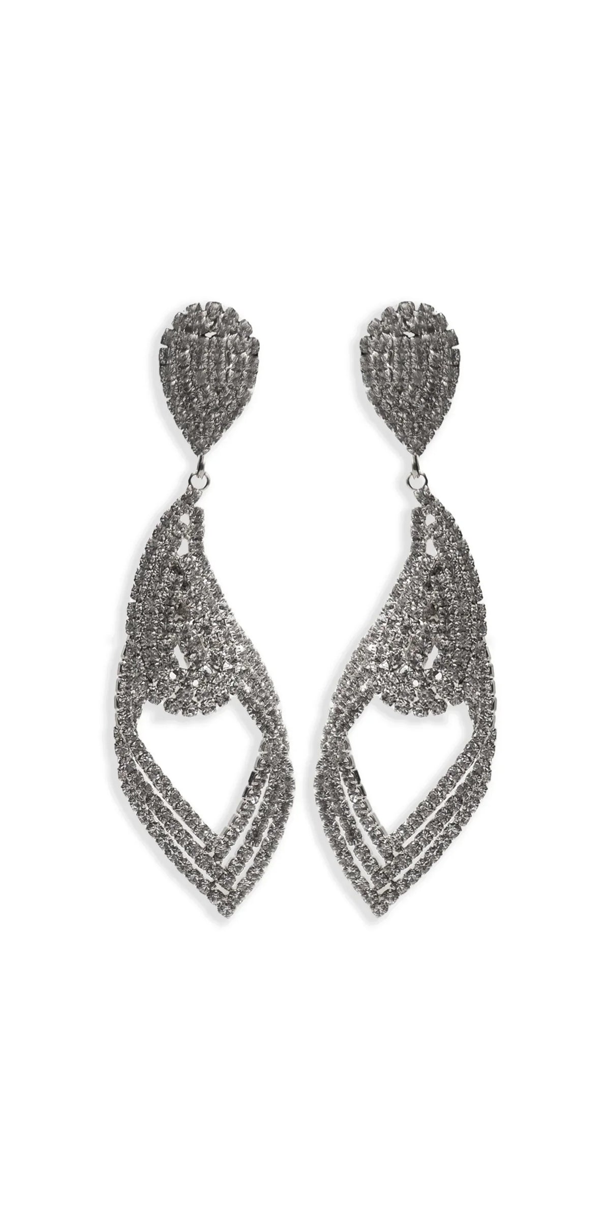 Rhinestone Filigree Teardrop Earrings