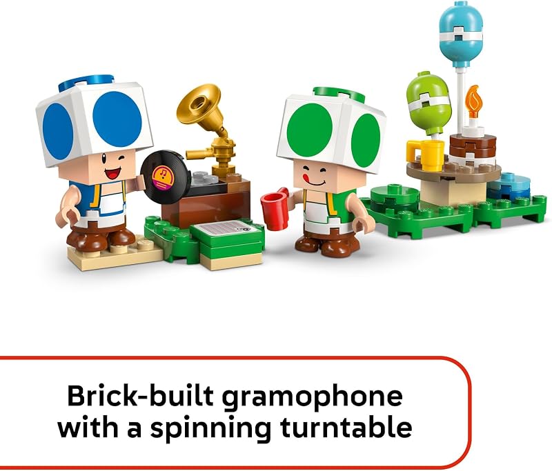 LEGO Super Mario Party at Toads House Building Toy Pretend Play Set for Boys Girls Ages 7 Kids Building Blocks with Digital Action 2 Toad Toy Figures Gift Idea for Birthdays 72041